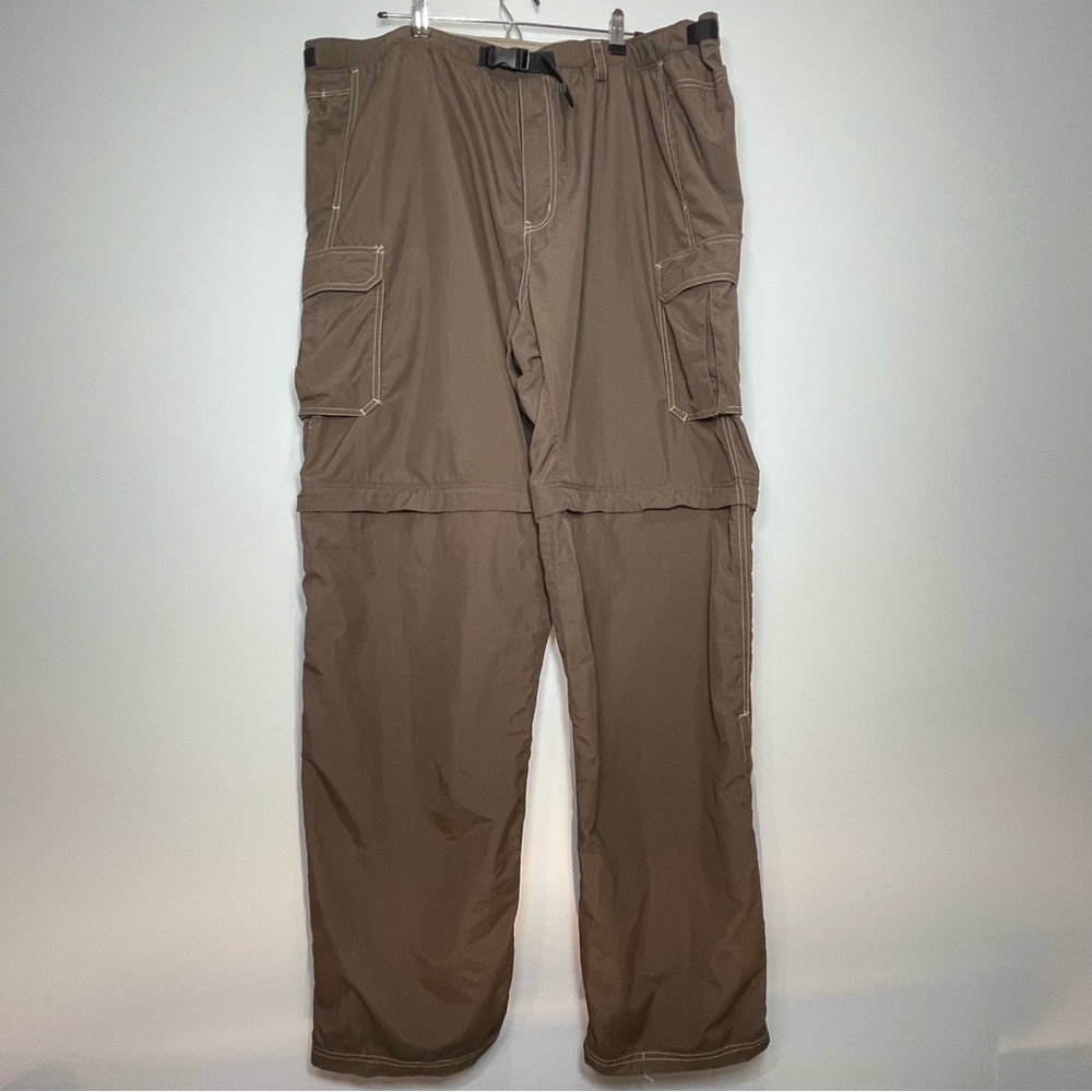 REI Mens Convertible Zip Off Leg Cargo Pants Brown Adjustable Belt Size XXL x 36